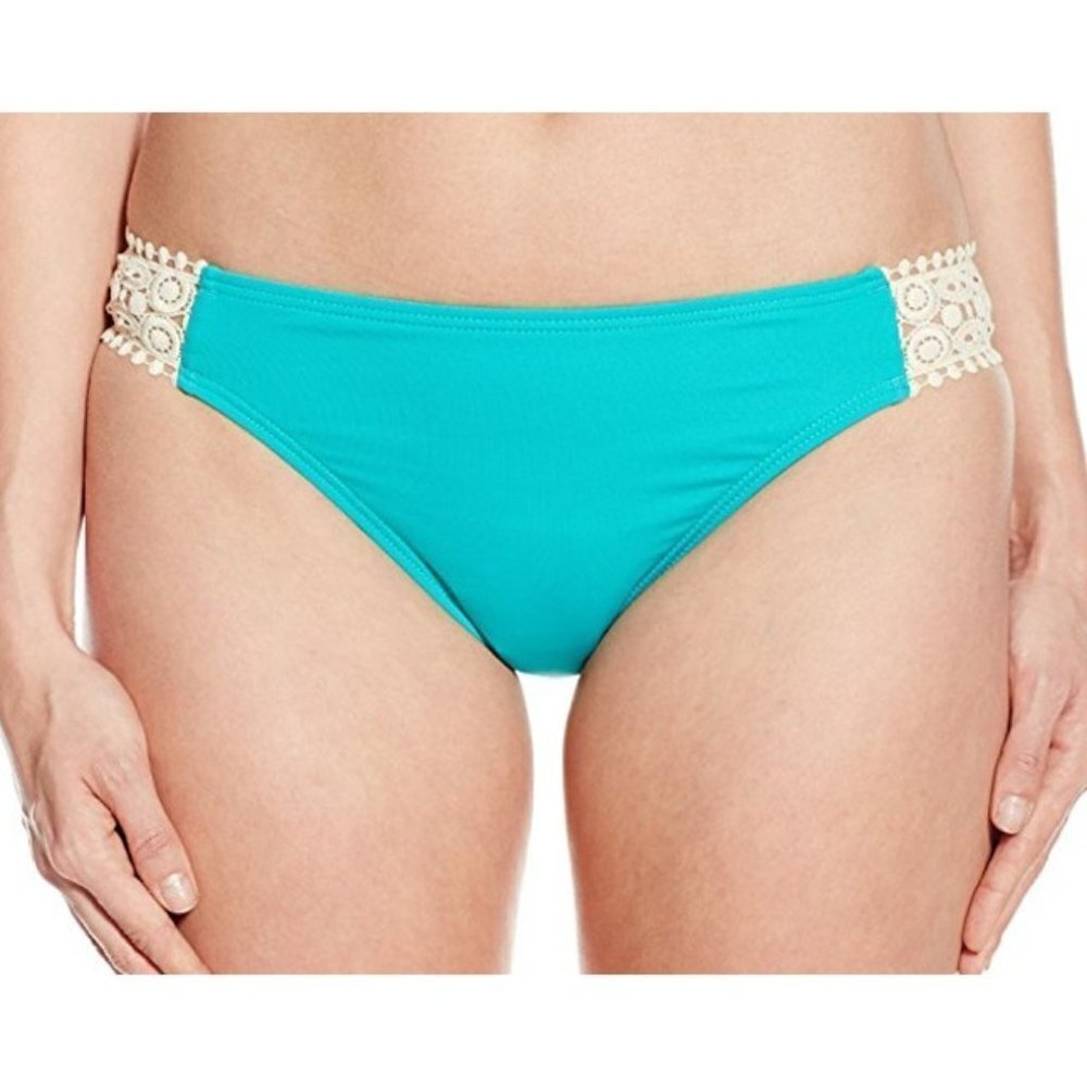 Kenneth Cole Reaction Bikini Bottom The Ruffle Shuffle Crochet Tab Large‎ NWOT